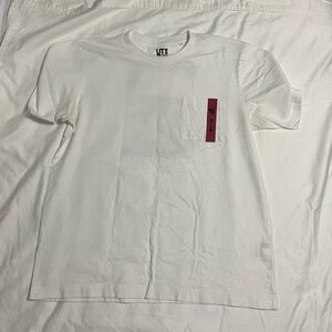 Uniqlo White Tee with Back Art